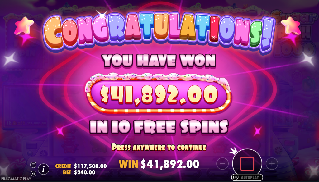 sugar rush 1000 win